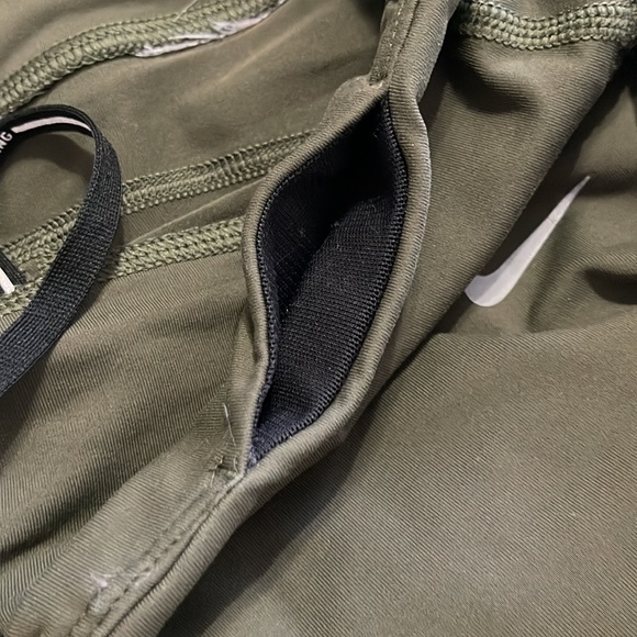NIKE DRI FIT WORKOUT LEGGINGS IN OLIVE GREEN - Picture 10 of 11